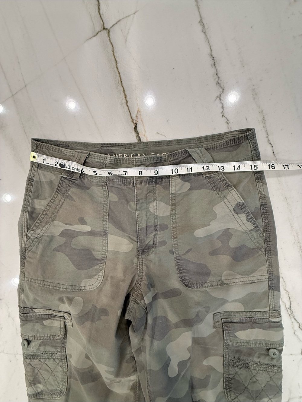American Eagle Outfitters Women's Camo Cargo Pants - Green - Picture 5 of 9